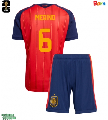 Spanien Mikel Merino #6 Replika Babytøj Hjemmebanesæt Børn VM 2026 Kortærmet (+ Korte bukser)
